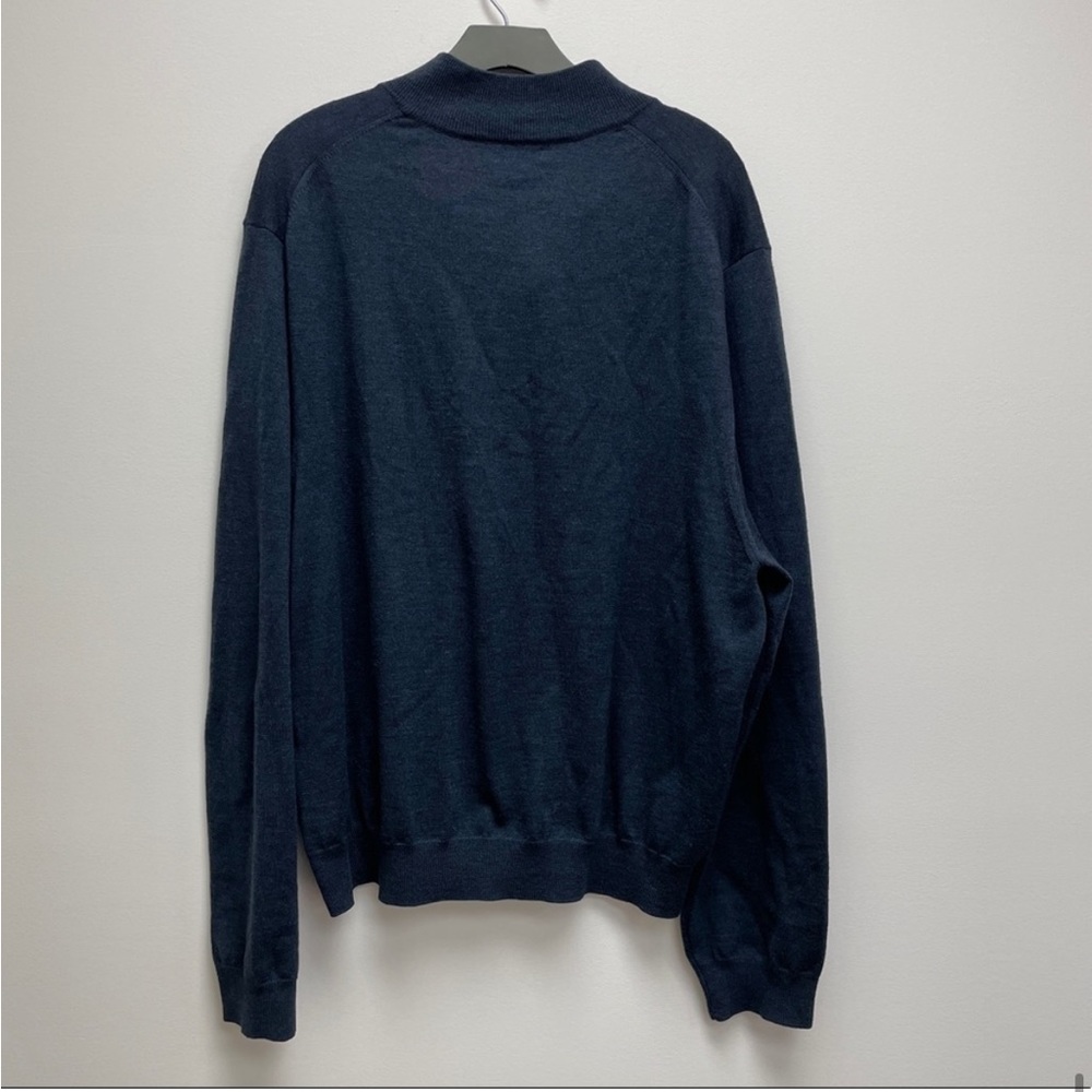 Bloomingdale’s The Men’s Store 100% Merino wool quarter zip long sleeve classic - Picture 9 of 9